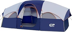 CAMPROS CP Tent 8 Person Camping Tents, Weather Resistant Family Tent, 5 Large Mesh Window