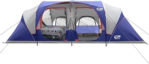 CAMPROS CP Tent 12-Person-Camping-Tents,3 Room Family Tents,Waterproof Windproof Family Te