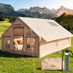 Inflatable Tent with Skylight, Quick Setup Blow Up Tents with Pump, Hot Tent with Stove Ja