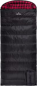 Teton Celsius XXL, 0 Degree Sleeping Bag, All Weather Sleeping Bag for Adults, Camping Made Easy and Warm. Compression Sack Included, Black, Left Zip