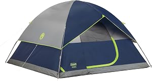 Coleman Sundome Camping Tent with Rainfly, 2/3/4/6 Person Tent Sets Up in 10 Mins, Weather