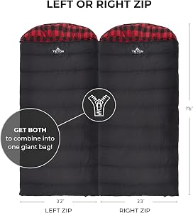 Teton Celsius XXL, 0 Degree Sleeping Bag, All-Weather Mummy Sleeping Bag with Compression Sack