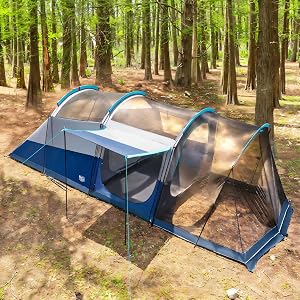 TIMBER RIDGE 8 Person Family Camping Tent with Screen Room, Double Layer Waterproof Weathe